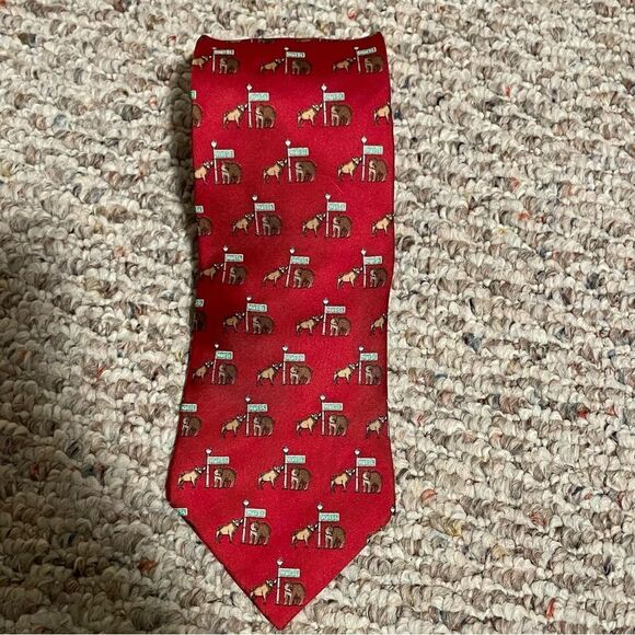 Fox News Channel Wall Street Bull & Bear You Decide Collection Men’s Neck Tie - Picture 4 of 6